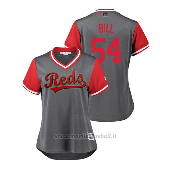 Maglia Baseball Donna Cincinnati Reds Rookie Davis 2018 Llws Players Weekend Bill Grigio